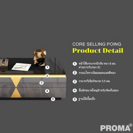 [Pre-order] โต๊ะกลาง PROMA TVS-05S150B สีดำ_8